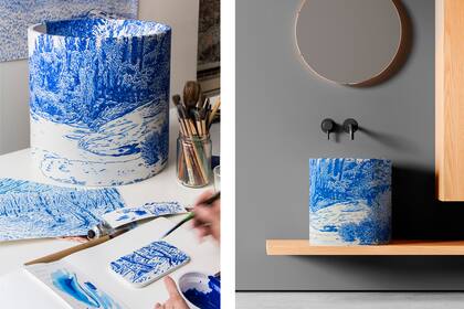 Bacha "bosque", de Gastón Herrera, artista que aborda la naturaleza como tropo principal en series de paisajes monocromáticos.