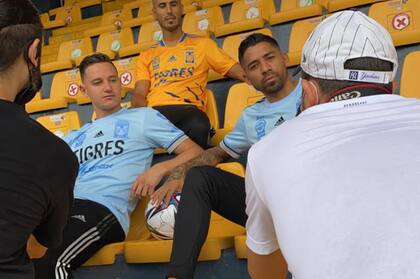 Backstage con jugadores Tigres de Monterrey (para Adidas), México.