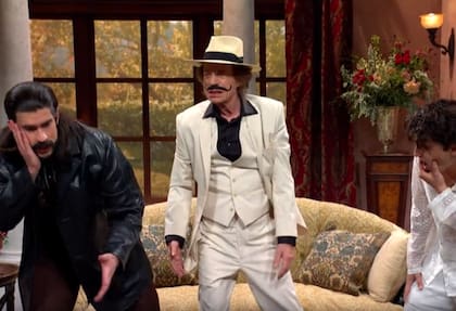 Bad Bunny y Mick Jagger en el sketch de Saturday Night Live (Foto: Captura de Video / X @nbcsnl)