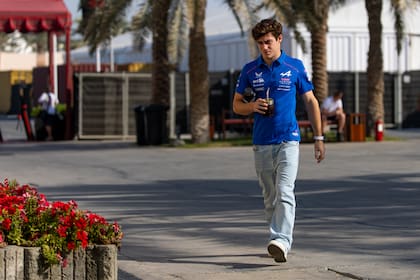BAHRAIN, BAHRAIN - FEBRUARY 13: Franco Colapinto of Argentina and Alpine F1 Team walks in the paddock during day three of F1 Testing at Bahrain International Circuit on February 13, 2026 in Bahrain, Bahrain. (Photo by Kym Illman/Getty Images)
