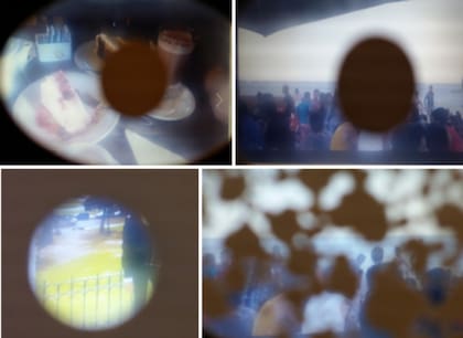 Baja visión: así ven el mundo las personas con maculopatía (arriba), glaucoma o retinosis pigmentaria (abajo izq.) y retinopatía diabética (abajo der.)