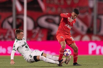 Baltasar Barcia, en un partido frente a Sarmiento