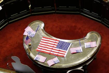 Banderas de los Estados Unidos en la Cámara de Diputados