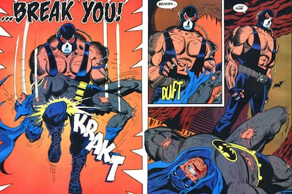 Bane derrota a Batman rompiéndole su columna.