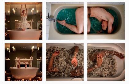 Bañeras. “Swan Lake Bath Ballet” hecho remotamente con bailarines de todo el mundo