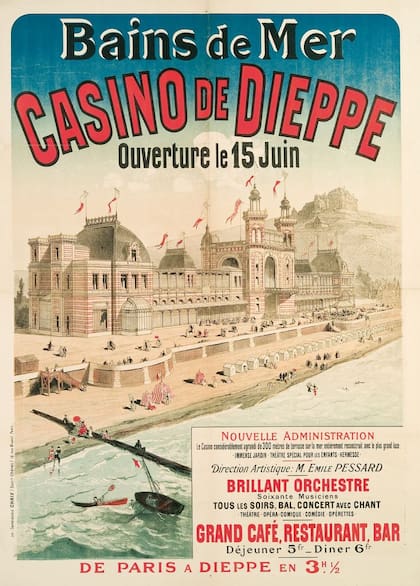 Baños de mar y casino de Dieppe, Francia. Sus torres inspiraron las del hotel de Cacheuta.