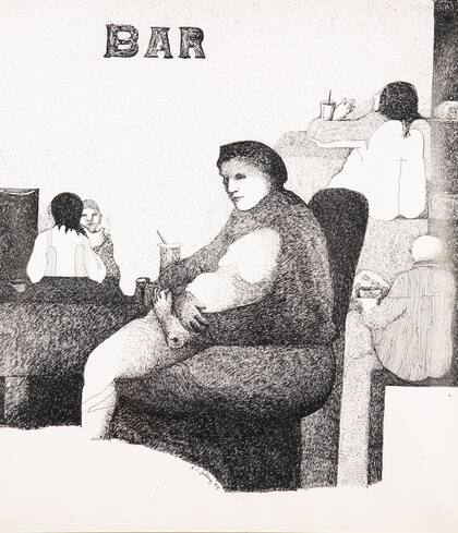 Bar, 1999, uno de los dibujos que exhibirá Vasari
