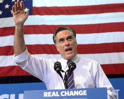 Mitt Romney, estuvo, ayer, en Fairfax, Virginia