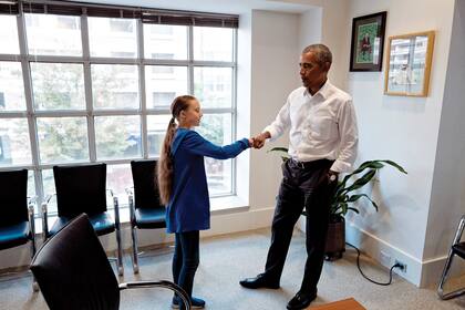 Barack Obama la recibió en su fundación antes de la Cumbre de Acción Climática de la ONU, en septiembre último