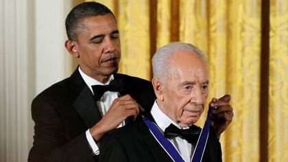 Barack Obama y Shimon Peres