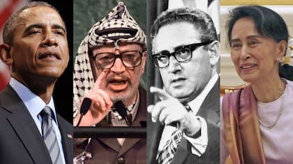 Barack Obama, Yasser Arafat, Henry Kissinger y Aung San Suu Kyi