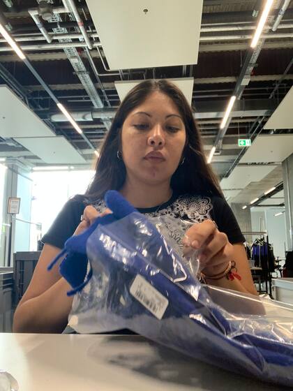 Bárbara en el trabajo en que se encuentra en la actualidad