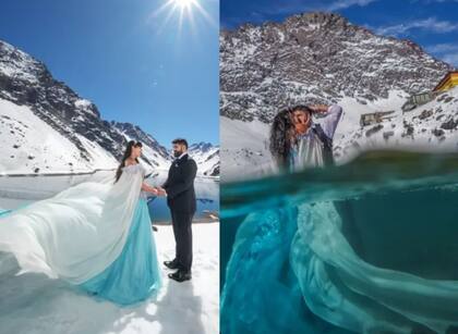Bárbara y Jorge se casaron en la laguna en la que ella entrena y donde él le propuso matrimonio