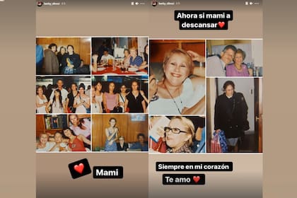 Barby Silenzi despidió a su mamá en redes