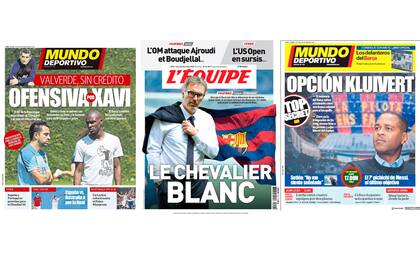 Barcelona. Los candidatos: Xavi Hernández, Laurent Blanc y Patrick Kluivert