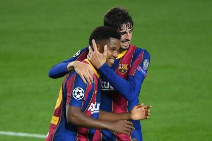 Barcelona frenta al Ferencvarosi TC. gol de Ansu Fati