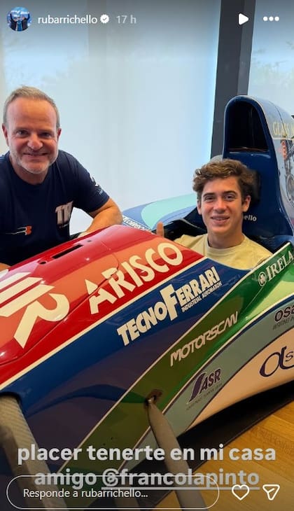 Barrichello agradeció la visita de Colapinto