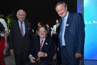 Bartolomé Mitre (centro) junto a Santiago Soldati y Cristiano Rattazzi, presidente de Fiat Argentina (derecha)
