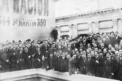 Bartolomé Mitre en la terraza del diario LA NACION