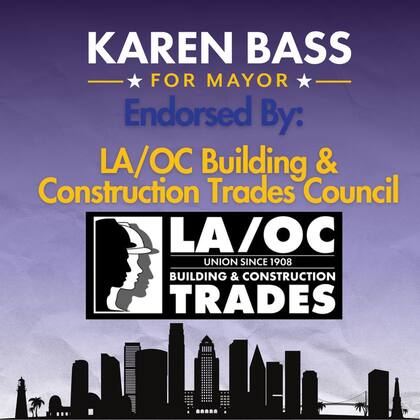 Bass buscará su segundo mandato con el apoyo de los sindicatos de la construcción