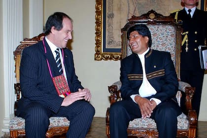 Basteiro con Evo Morales