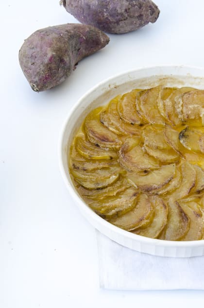 Batata con membrillos.