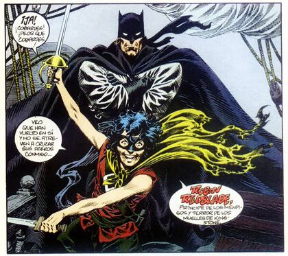 Batman y Robin en sus versiones bucaneras a cargo de Alcatena (Foto: Archivo)