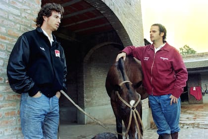 Bautista y Eduardo Heguy, primos y rivales en las mismas caballerias del Club Los Indios, en San Miguel