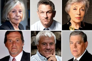 Beatriz Sarlo, Fernán Saguier, Norma Morandini, Eduardo van der Kooy, Fernando Bravo y Santo Biasatti