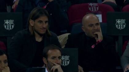 Beccacece y Sampaoli, en el Camp Nou