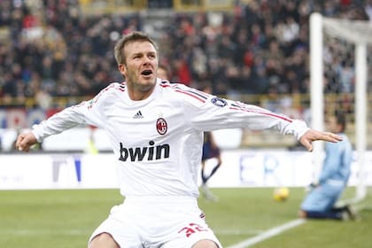 Beckham jugó para Milan en 2009 y 2010, a préstamo de LA Galaxy