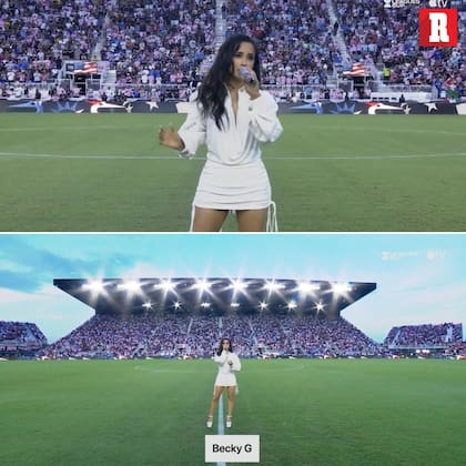 Becky G fue la encargada de cantar el himno nacional estadounidense para el gran evento