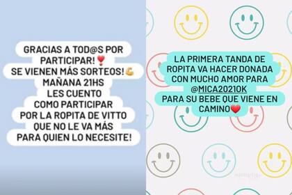 Belén Francese decidió sortear entre sus seguidores la ropa que ya no usa más su hijo Vitto, de dos meses