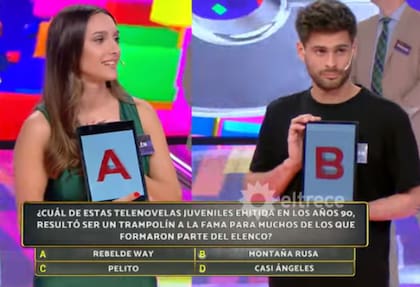 Belén y Jonathan, los finalistas de la emisión del martes de Los 8 escalones (Foto: Captura eltrece)