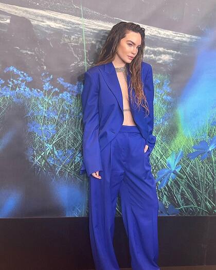 Belinda durante una rueda de prensa de Bienvenidos al Edén (Crédito: Instagram/@belindapop)