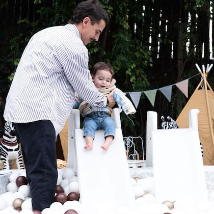Belisario con Santiago Graviotto, su papá