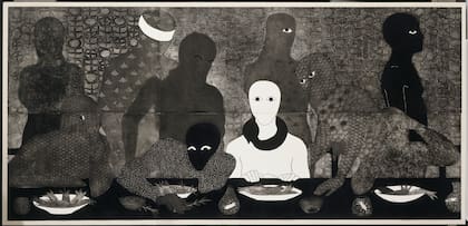 Belkis Ayón, "La cena" (1993)