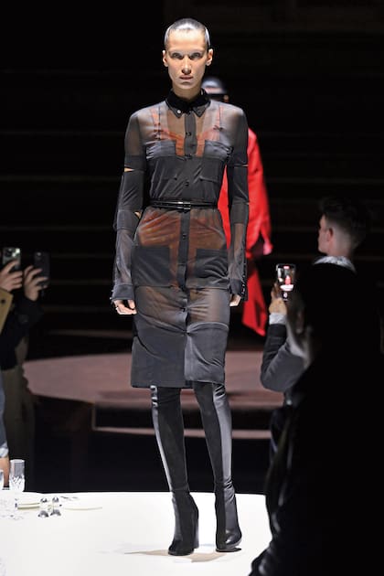 Bella en el desfile otoño invierno de Burberry, el 11 de marzo pasado.