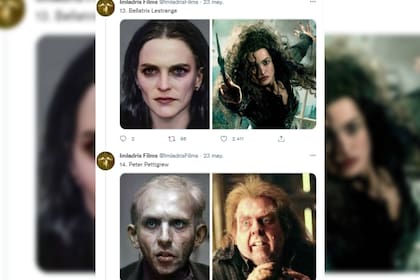 Bellatrix Lestrange y Peter Pettigrew (Foto Twitter @ImladrisFilms)