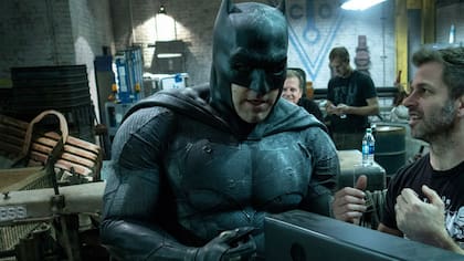 Ben Affleck y Zack Snyder durante el rodaje de Batman vs. Superman