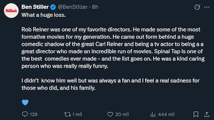 Ben Stiller uso las redes sociales para despedir al director