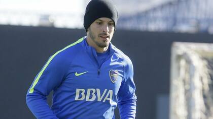 Benedetto durante la fría práctica de este martes