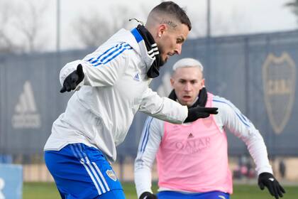 Benedetto en un entrenamiento con Briasco, que convirtió en el último partido ante Colón