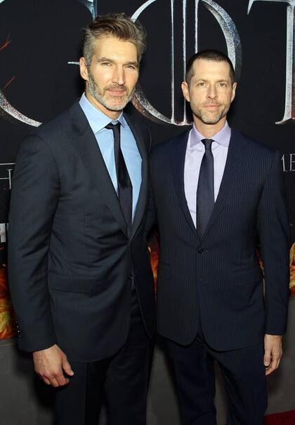 Benioff y Weiss en la premiere de la última temporada de Game of Thrones en Nueva York