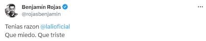 Benjamín Rojas mostró su apoyo a Lali