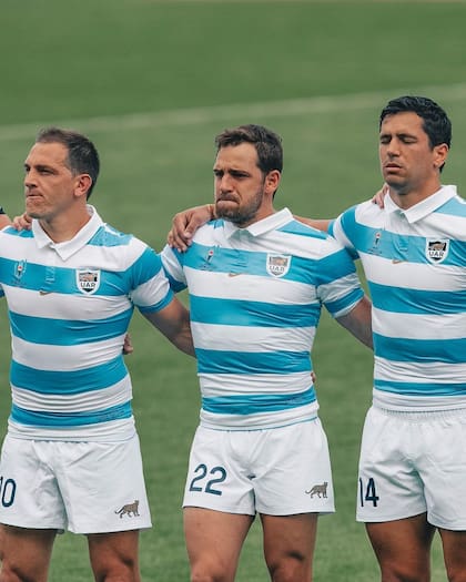 Benjamín Urdapilleta, Nicolás Sánchez y Matías Moroni durante Japón 2019, el único Mundial que protagonizó el 10 de CUBA; cree que pudo estar en Inglaterra 2015, en su mejor momento.