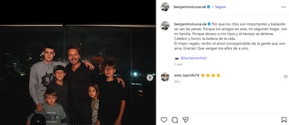 Benjamín Vicuña celebró su cumpleaños rodeado por su familia