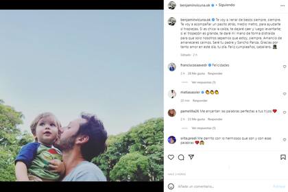 Benjamín Vicuña le dedicó unas tiernas palabras a su hijo Amancio (Foto: Instagram @benjaminvicuna.ok)