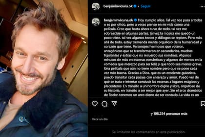 Benjamín Vicuña reflexionó sobre su vida en su cumpleaños número 45 (Captura Instagram @benjaminvicuna.ok)