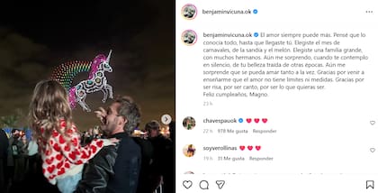 Benjamín Vicuña y la dedicatoria a Magnolia por su cumpleaños